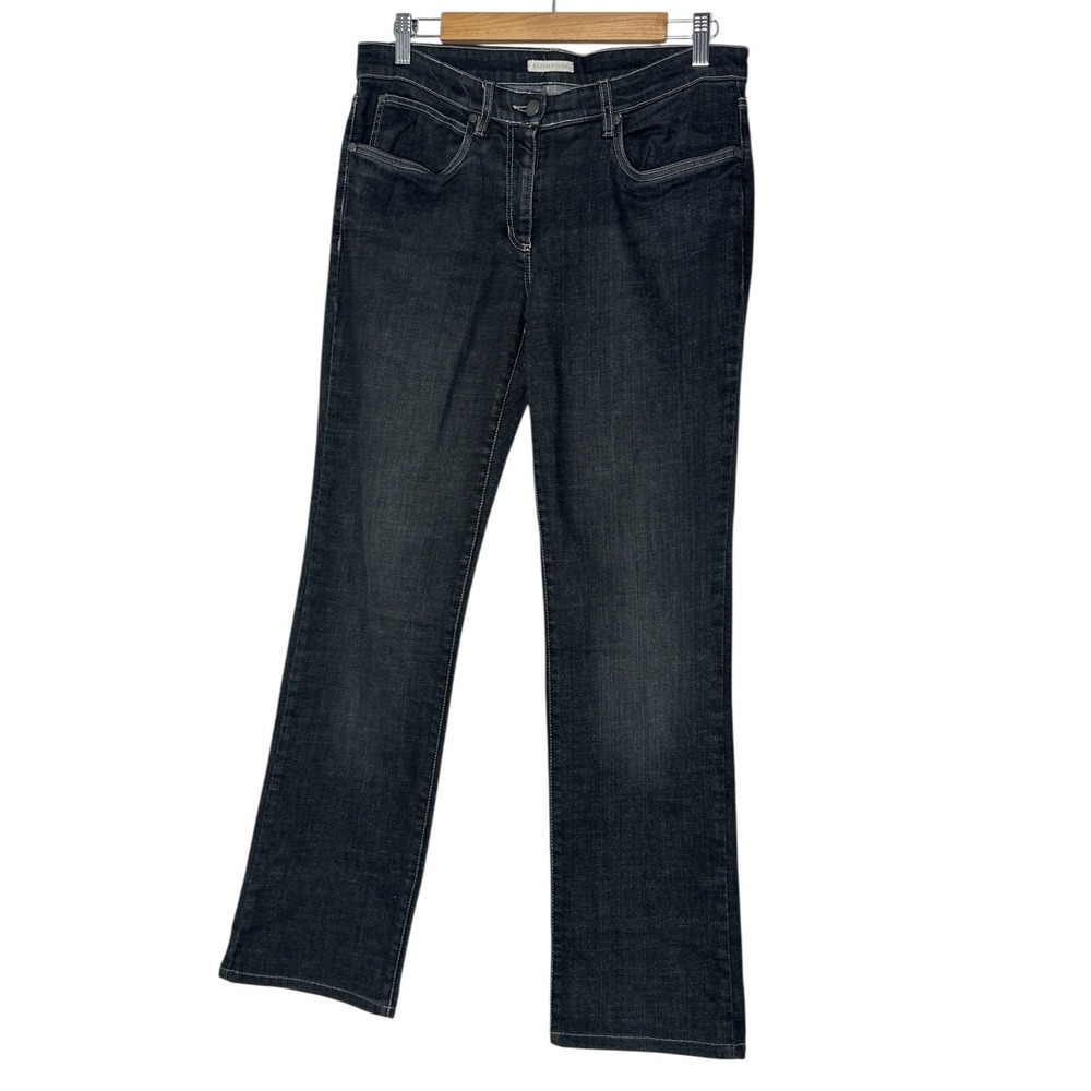 Eileen Fisher Jeans Women's Size 10 Black Straight Organic Cotton Classic